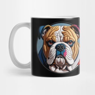 Colorblock Bulldog Embroidered Patch Mug